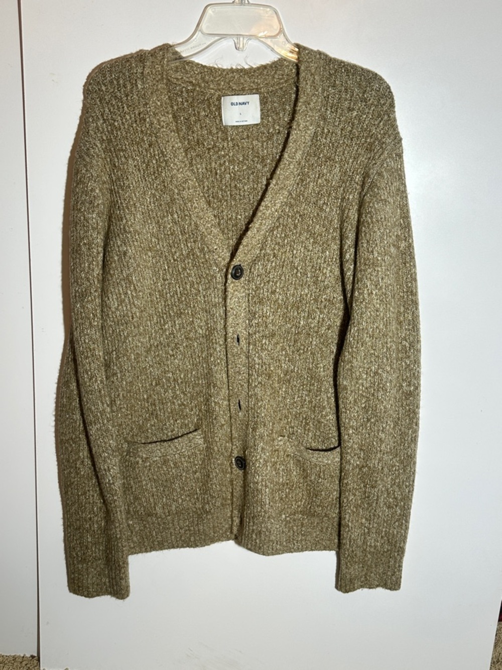 Old Navy Men's Olive Knit Button-Front Cardigan